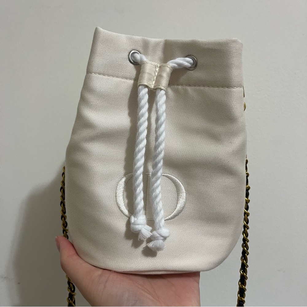 Christian Dior Drawstring Pouch Beaute Bag Crossbody Cosmetic Twill - Picture 7 of 11